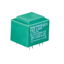 Transformateur monophasé TEZ 2,5/D 230/ 6-6V pour circuits imprimés, encapsulé