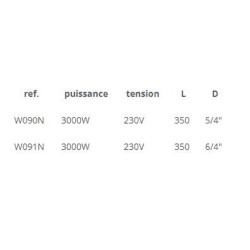 Résistance électrique pour ballon 3kW INOX 230V avec thermostat  5/4'' W090N