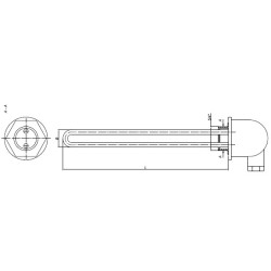 Résistance électrique pour ballon/ chauffe-eaux / c. c. 1,4kW 230V avec un capot 5/4’’ W037