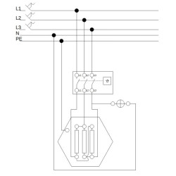 Résistance électrique pour ballon 12kW (3x4kW) INOX 400V avec thermostat  6/4'' W0100N