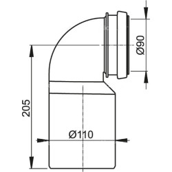 Tuyau de vidange  Ø90 mm avec joints pour WC suspendu M902