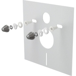 Set d'isolation phonique pour WC et bidet suspendus avec accessoires (chrome)
