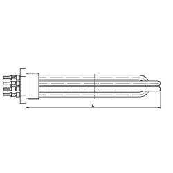 Résistance électrique pour ballon/ chauffe-eau  3x2kW 6000W 400V 5/4’’ - 40.291