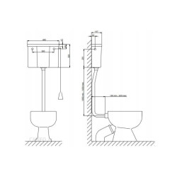 Reservoir de WC avec valve de déclenchement M95R