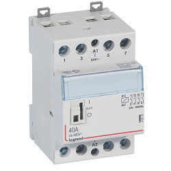Contacteur modulaire 40A, contacts 4no SM340 24V manipulateur