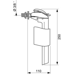 Robinet flotteur compact pour WC 3/8’’ laiton F90