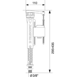Robinet flotteur compact pour WC à alimentation basse 3/8’’ laiton « Jollyfill Telescopic » (Sac) 16110011