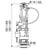 Mécanisme WC compact, double poussoir 3/6 L « MW » avec la fixation du couvercle « EXPERT » (avec joint et vis de fixation)