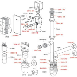 Entonnoir siphon avec support pour tuyaux– Pour l’évacuation de condensat