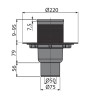 Siphon de sol avec grille inox 105 x 105 mm - sortie verticale