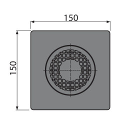 Siphon de sol en plastique – 150x150/50 mm - sortie horizontale