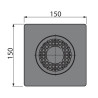 Siphon de sol en plastique – 150x150/50 mm - sortie verticale