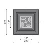 Siphon de sol avec grille inox - 105x105/50/75 - sortie verticale