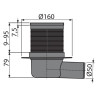 Siphon de sol en plastique - 105x105/50 mm - sortie horizontale