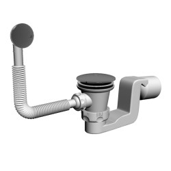 Bonde receveur de baignoire – CLICK-CLACK – DN50 – 53 l/min – avec bouchon PRESS