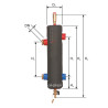 Bouteille de découplage hydraulique + isolation  SHE100-OC 40/100 GZ 6/4` (100 KW)