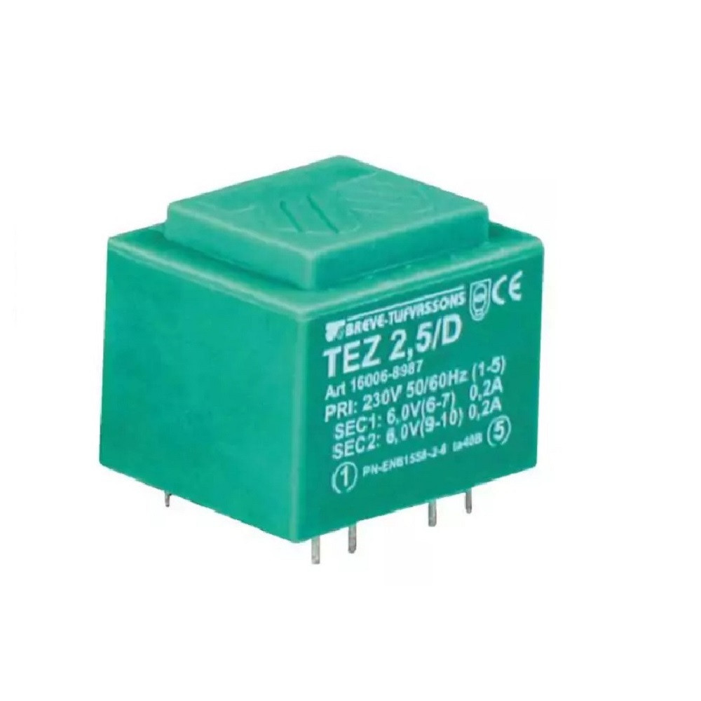 Transformateur monophasé TEZ 2,5/D 230/ 6V pour circuits imprimés,  encapsulé - Proachats