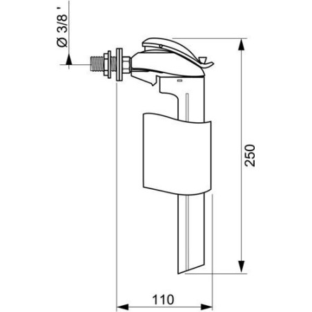 Robinet flotteur compact pour WC 3/8'' laiton - Proachats