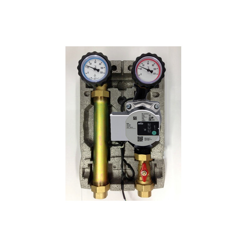 Module hydraulique - groupe de pompe à 2 voies pour circulateur Wilo 25-60  sans vanne mélangeuse